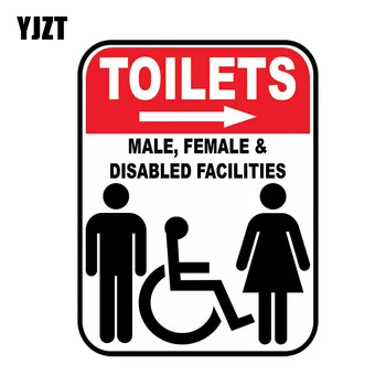 YJZT 9 * 12CM Araba Sticker ERKEK kadın Tuvalet Çıkartması Engelliler İçin