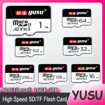 YUSU Hafıza SD Kart 16GB 32GB 64GB 128GB 256GB 512GB 1TB Yüksek Hızlı Sınıf A2U3level SD / TF Oyun makinesi hafıza kartı Yeni orijinal