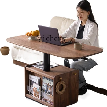 YY Sehpa Oturma Odası Küçük Daire Mobil çay masası Siyah Ceviz yemek masası Çift Kullanımlı çay masası