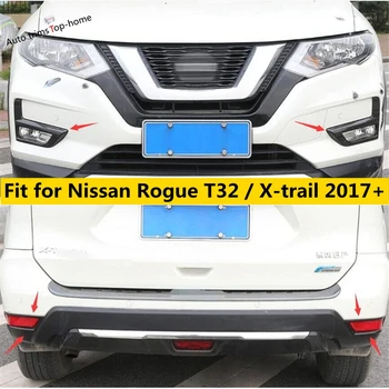 Yimaautotrims Ön + Arka Sis Farları Lamba Kapağı Trim İçin Fit Nissan Rogue X-trail X Trail T32 2017-2020 Karbon Fiber ABS