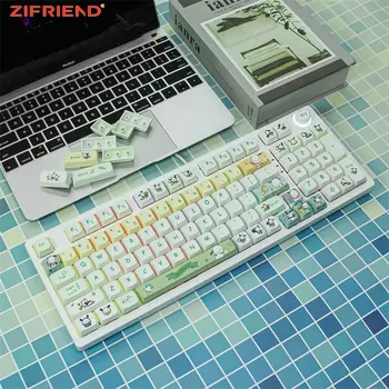 ZİFRİEND 140 Tuşları Pa Köpek Tema Keycaps XDA Yükseklik PBT Süblimasyon mekanik klavye için Klavye Özelleştirilmiş DIY Anahtar Kapaklar