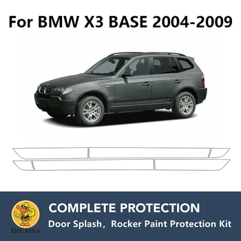 Önceden Kesilmiş Rocker Panelleri Boya Koruma Şeffaf Sütyen Koruma Kiti TPU PPF BMW X3 TABAN 2004-2009