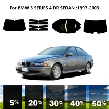 Önceden kesilmiş nanoceramics araba UV Pencere Tonu Kiti Otomotiv Cam Filmi BMW 5 SERİSİ İçin E39 4 DR SEDAN 1997-2003