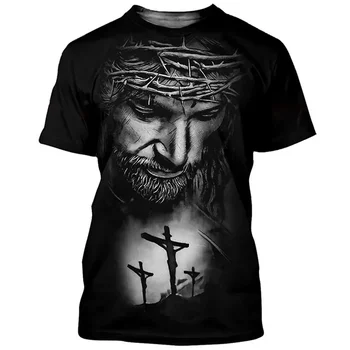 İsa Mesih 3D Baskı T-Shirt Erkek Kadın Yaz Moda Rahat Kısa Kollu Serin T Shirt Harajuku Streetwear Boy Üstleri 6XL